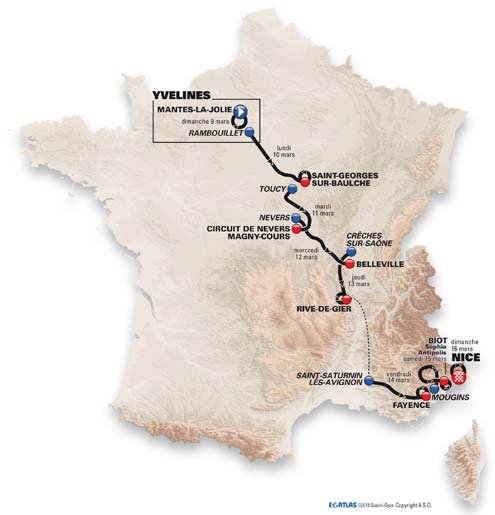 Carte Paris-Nice 2014
