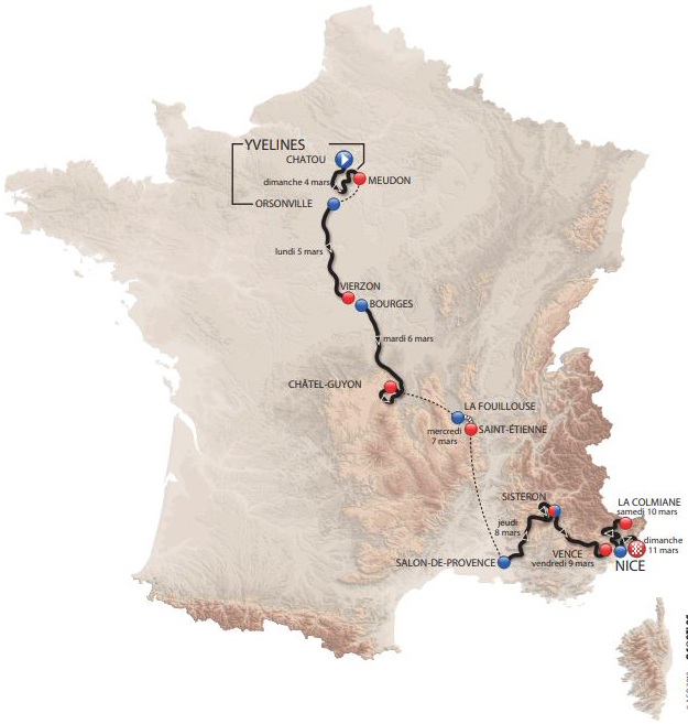 Carte Paris-Nice 2018