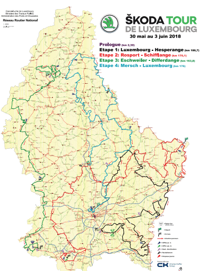 Carte Tour de Luxembourg 2018