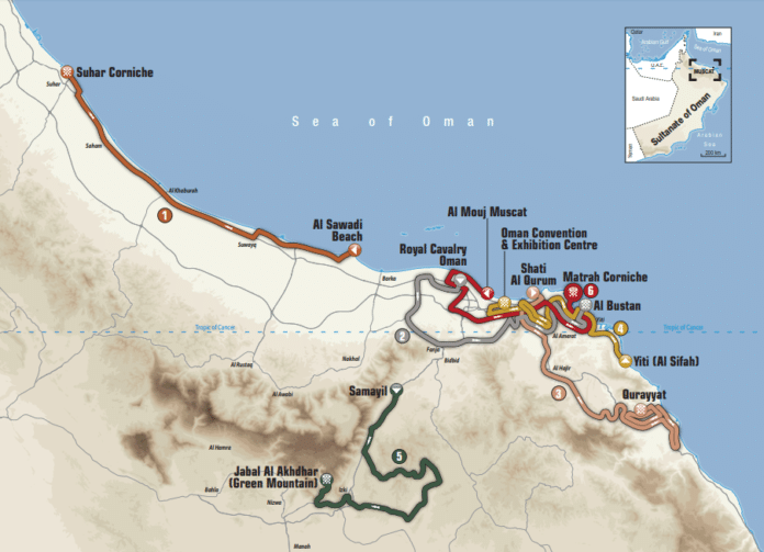 Carte Tour d'Oman 2019