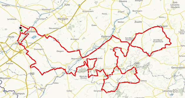 Carte Kuurne-Bruxelles-Kuurne 2020