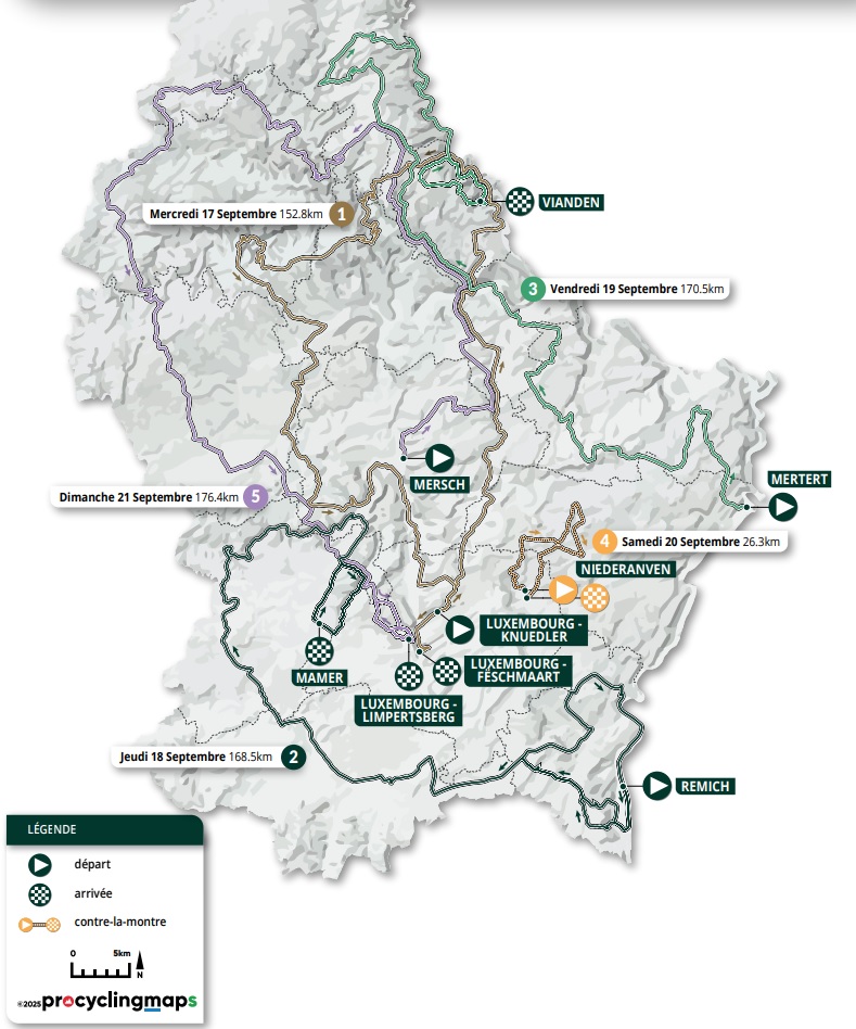 Carte Tour de Luxembourg 2025