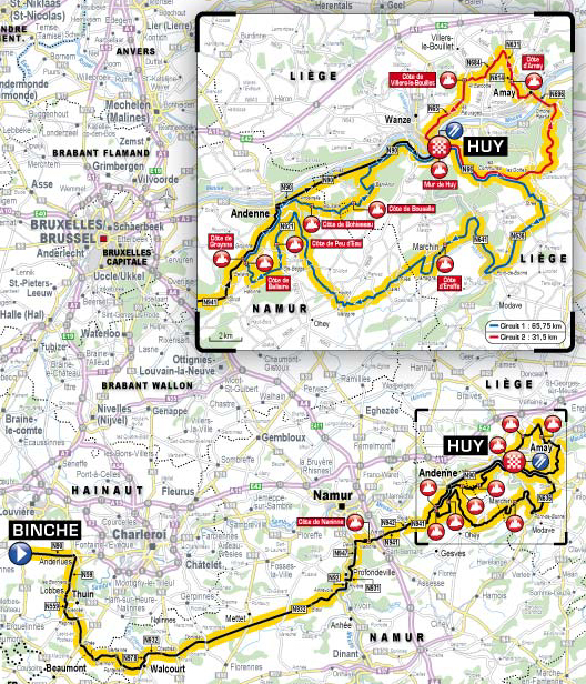 Carte La Flèche Wallonne 2013