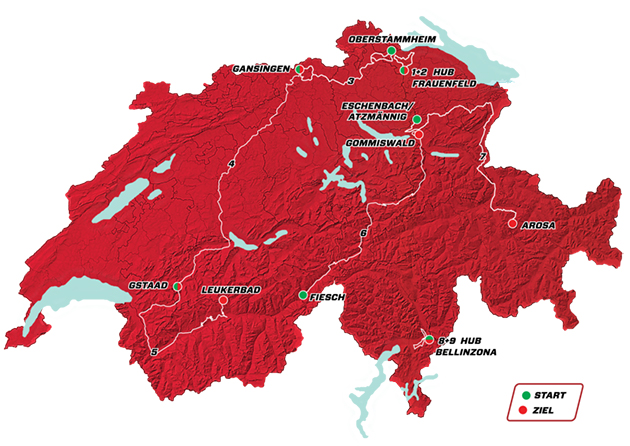 Carte Tour de Suisse 2018