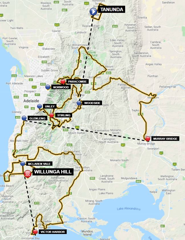 Carte Tour Down Under 2020