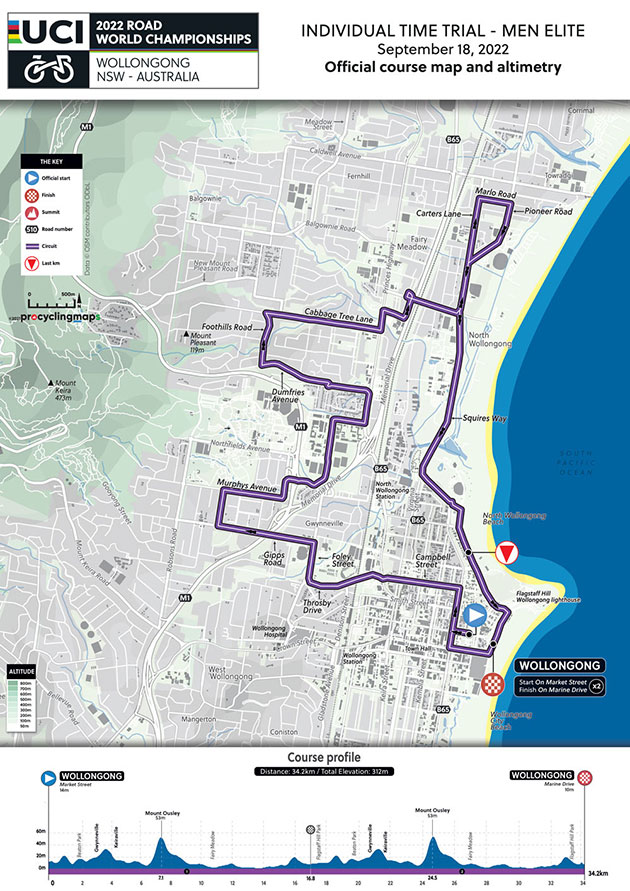 Carte Championnat du Monde CLM 2022