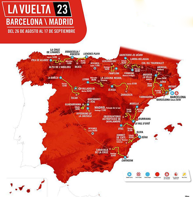 Carte Tour d'Espagne 2023