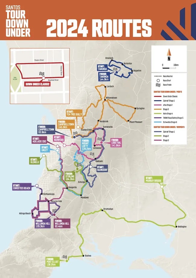 Carte Tour Down Under 2024